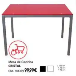 Conforama Mesa de cozinha cristal promoção