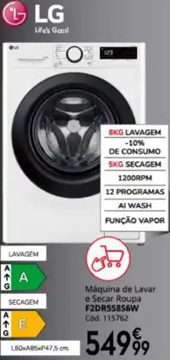 Conforama Máquina de lavar e secar roupa LG promoção