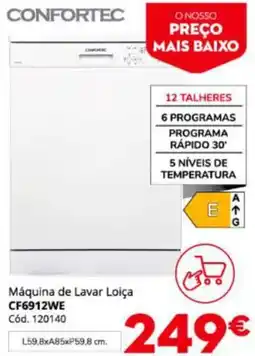 Conforama Máquina de lavar loiça confortec cf6912we promoção