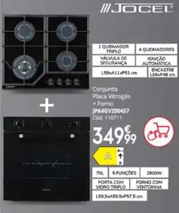 Conforama Jocel conjunto placa vitrogás + forno promoção
