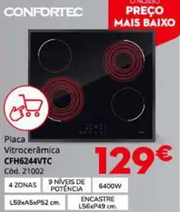 Conforama Confortec placa vitrocerâmica promoção