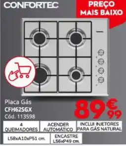 Conforama Placa Gás Confortec CFH62SGX promoção