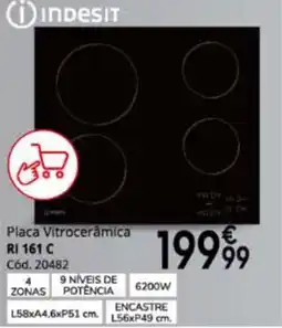 Conforama Indesit placa vitrocerâmica ri 161 c promoção