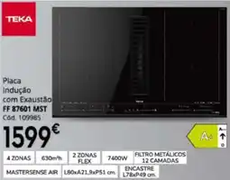 Conforama Placa Indução com Exaustão Teka FF 87601 MST promoção