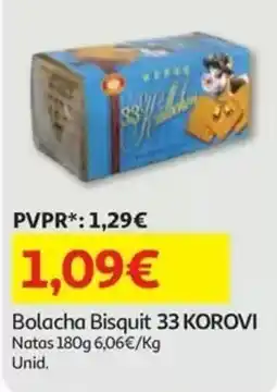 Auchan Bolacha Biscuit 33 KOROVI promoção