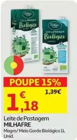 Auchan Leite de Pastagem Milhafre promoção