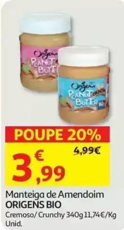 Auchan Manteiga de Amendoim Origens Bio promoção