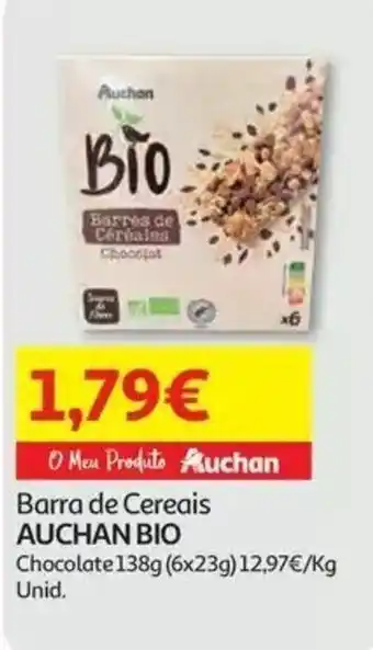 Auchan Barra de Cereais Auchan Bio Chocolate promoção