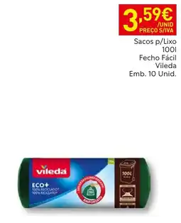 Recheio Sacos p/Lixo 100l Vileda promoção
