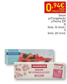 Recheio Amanhecer sacos de congelação com zip promoção