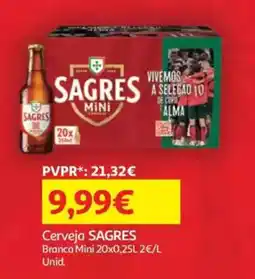 Auchan Cerveja Sagres Branca Mini promoção
