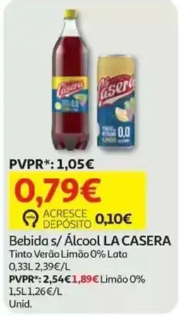 Auchan Bebida s/ Álcool LA CASERA promoção