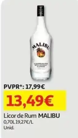 Auchan Licor de Rum MALIBU promoção