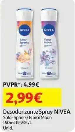 Auchan Desodorante Spray NIVEA Solar Sparks/Floral Moon promoção
