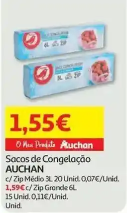 Auchan Sacos de Congelação Auchan promoção