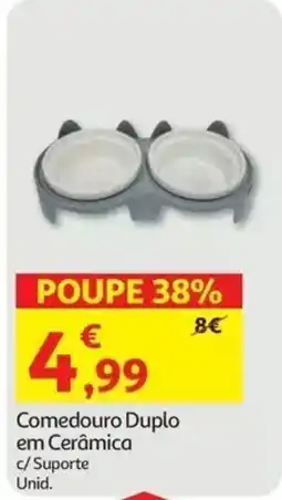 Auchan Comedouro Duplo em Cerâmica c/ Suporte promoção