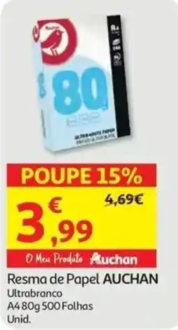 Auchan Resma de Papel Auchan promoção