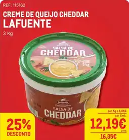 Makro Creme de queijo cheddar lafuente promoção