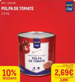 Makro Polpa de tomate metro chef promoção