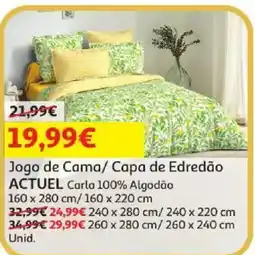 Auchan Jogo de Cama/ Capa de Edredão Actuel Carla 100% Algodão promoção
