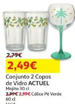 Auchan Conjunto 2 Copos de Vidro ACTUEL promoção