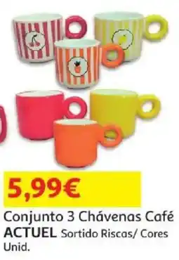 Auchan Conjunto 3 Chávenas Café ACTUEL promoção