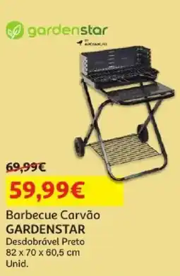 Auchan Barbecue Carvão Gardenstar Desdobrável Preto promoção