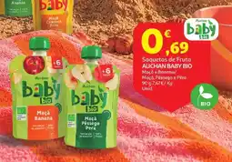 Auchan Saquetas de fruta auchan baby bio promoção