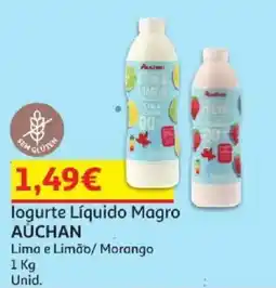 Auchan logurte líquido magro auchan lima e limão/ morango promoção