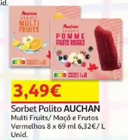 Auchan Sorbet Palito Auchan promoção