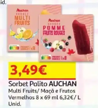 Auchan Sorbet Palito Auchan promoção