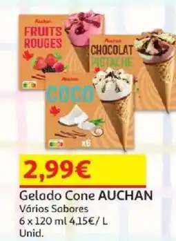 Auchan Gelado Cone Auchan promoção