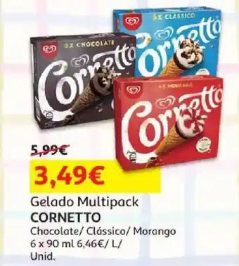 Auchan Gelado Multipack Cornetto promoção