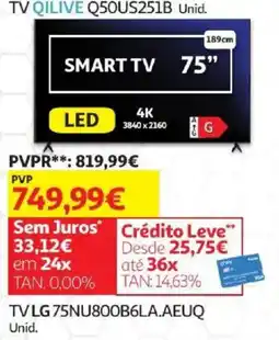 Auchan Tv qilive smart tv 75" promoção
