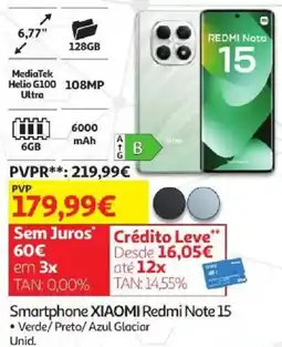 Auchan smartphone xiaomi redmi note 15 promoção