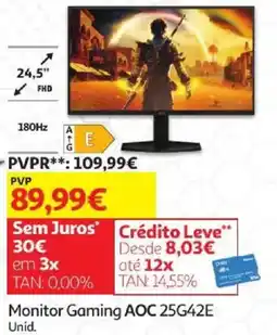 Auchan Monitor Gaming Aoc 25g42e promoção