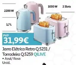 Auchan Jarro Elétrico Retro Q.5231 / Torradeira Q.5259 QILIVE promoção