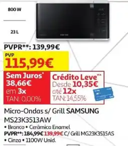 Auchan Micro-ondas s/ grill samsung promoção