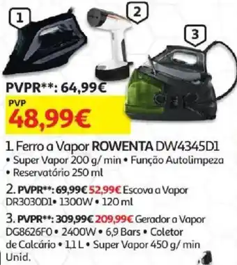 Auchan Ferro a vapor rowenta dw4345d1 promoção