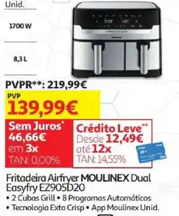 Auchan Fritadeira Airfryer Moulinex Dual Easyfry EZ905D20 promoção