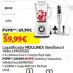 Auchan Liquidificador Moulinex Bendforce II Vidro LM430110 promoção