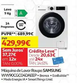 Auchan Máquina de lavar roupa samsung promoção