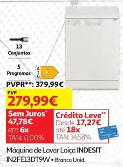 Auchan Máquina de Lavar Loiça INDESIT promoção
