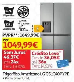 Auchan Frigorífico Americano LG GSLC40PYPE promoção
