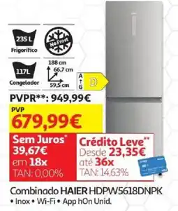 Auchan Combinado Haier HDPW5618DNPK promoção