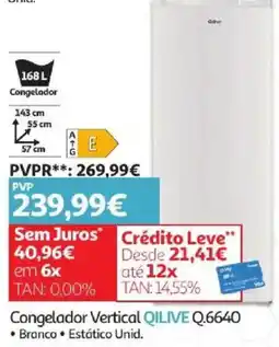 Auchan Congelador Vertical Qilive Q.6640 promoção