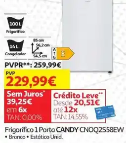 Auchan Frigorífico 1 Porta Candy CNOQ2S58EW promoção
