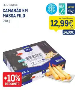 Makro Camarão em massa filo metro chef promoção