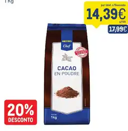 Makro Metro Chef cacao en poudre promoção