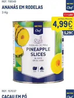 Makro Ananás em rodelas metro chef promoção
